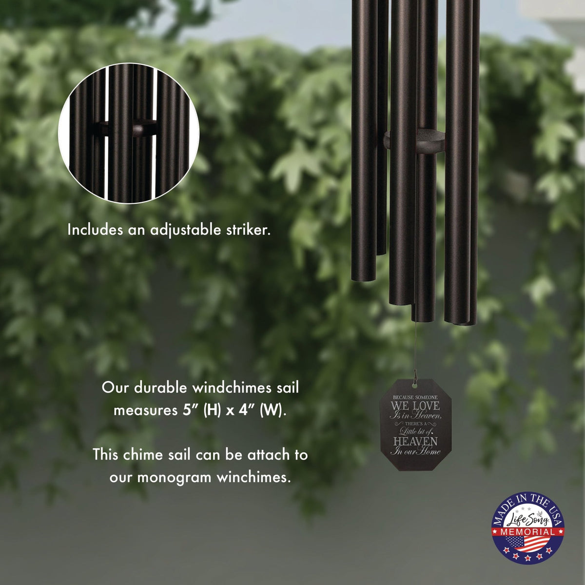 Memorial Sympathy Wind Chimes| Music Of The Universe 84" | Family Home Decor - LifeSong Milestones