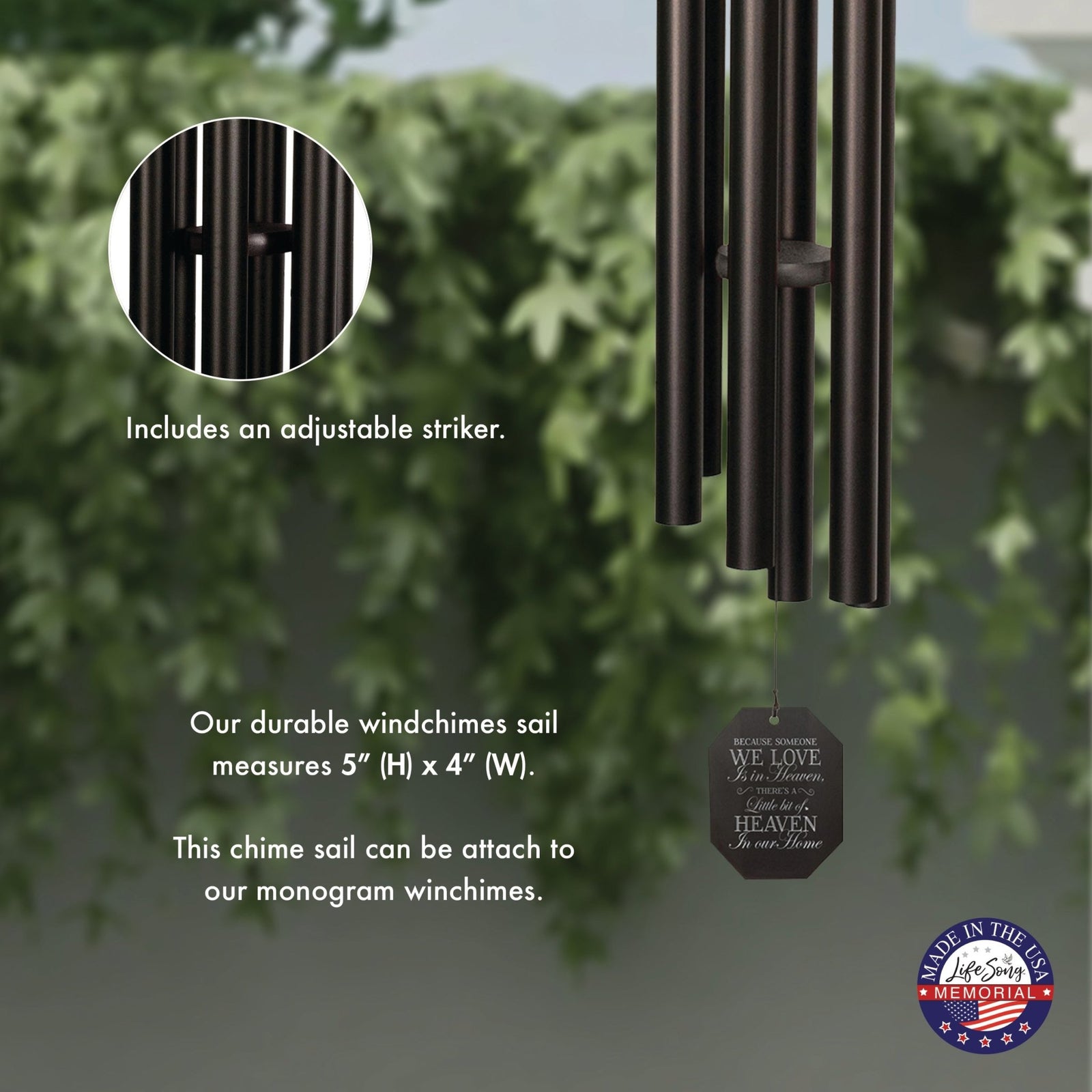 Memorial Sympathy Wind Chimes| Music Of The Universe 84" | Family Home Decor - LifeSong Milestones