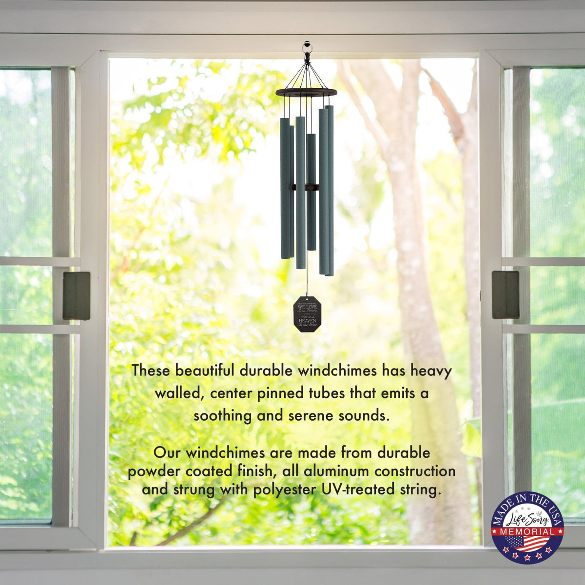 Memorial Sympathy Wind Chimes| Serenity 48" | Family Home Decor - LifeSong Milestones