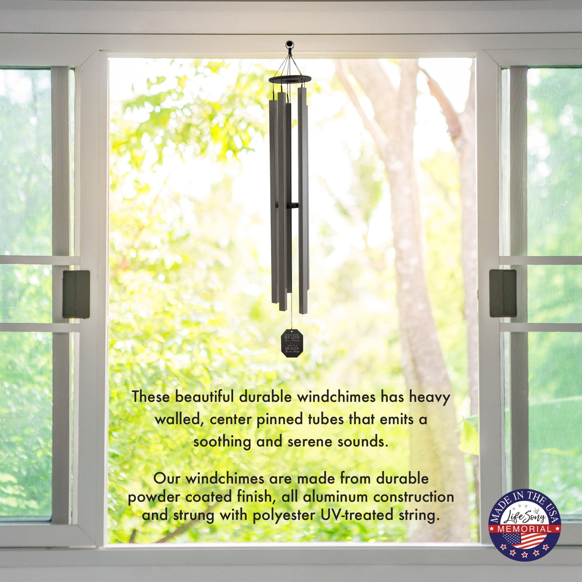 Memorial Sympathy Wind Chimes| Sunsetter 73" | Family Home Decor - LifeSong Milestones