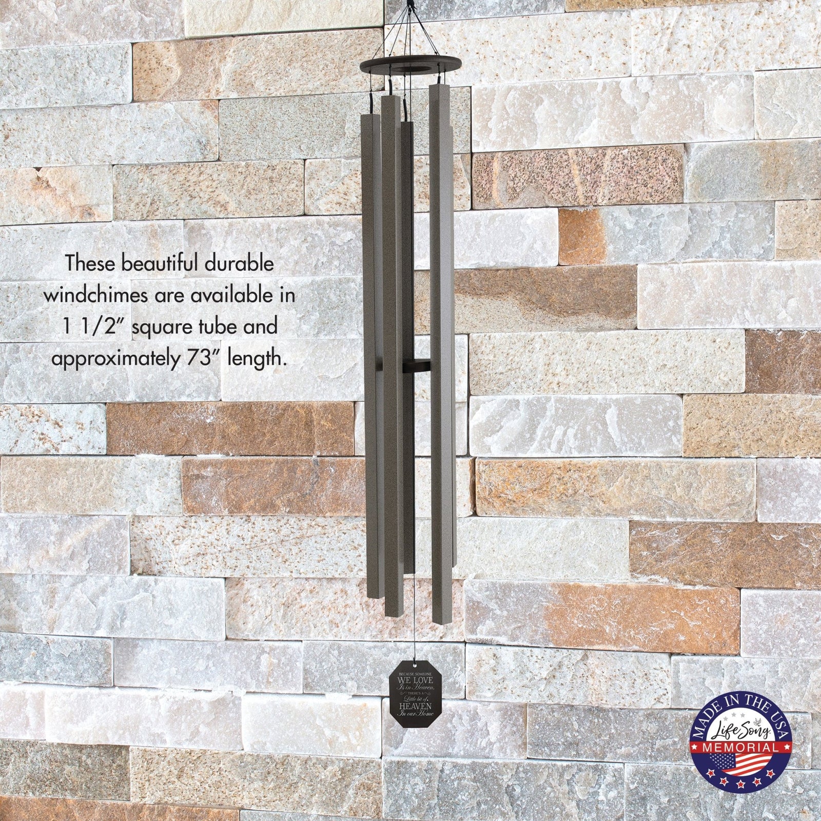 Memorial Sympathy Wind Chimes| Sunsetter 73" | Family Home Decor - LifeSong Milestones