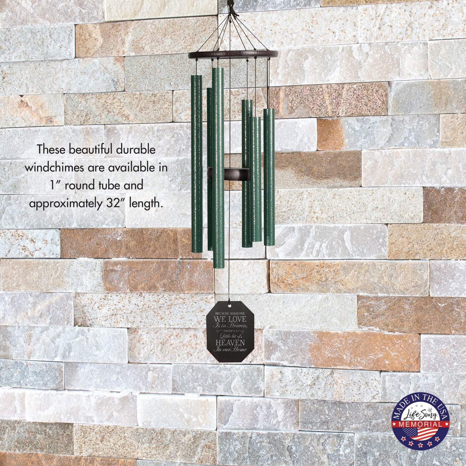 Memorial Sympathy Wind Chimes| Tinkerbelle 32" | Family Home Decor - LifeSong Milestones