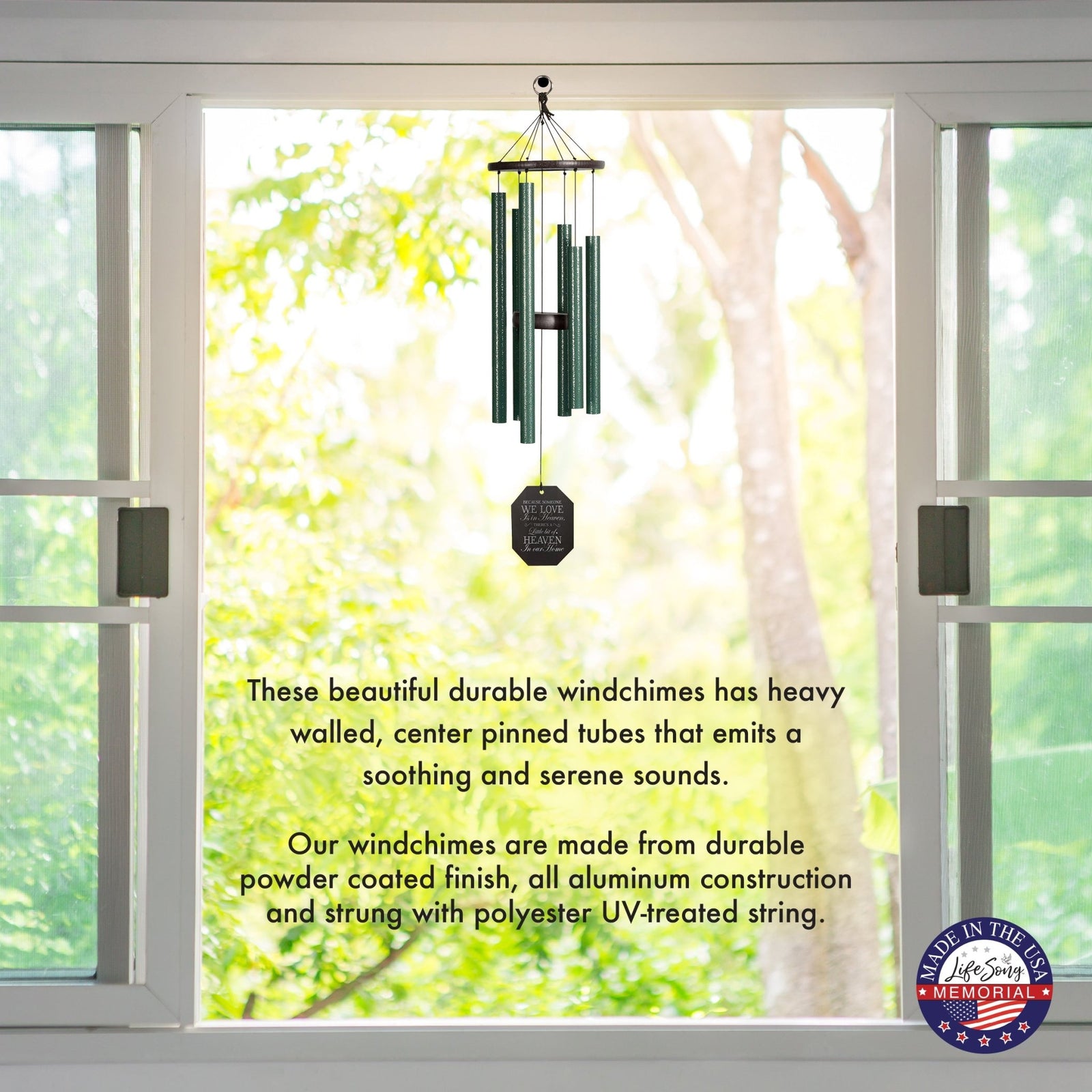 Memorial Sympathy Wind Chimes| Tinkerbelle 32" | Family Home Decor - LifeSong Milestones