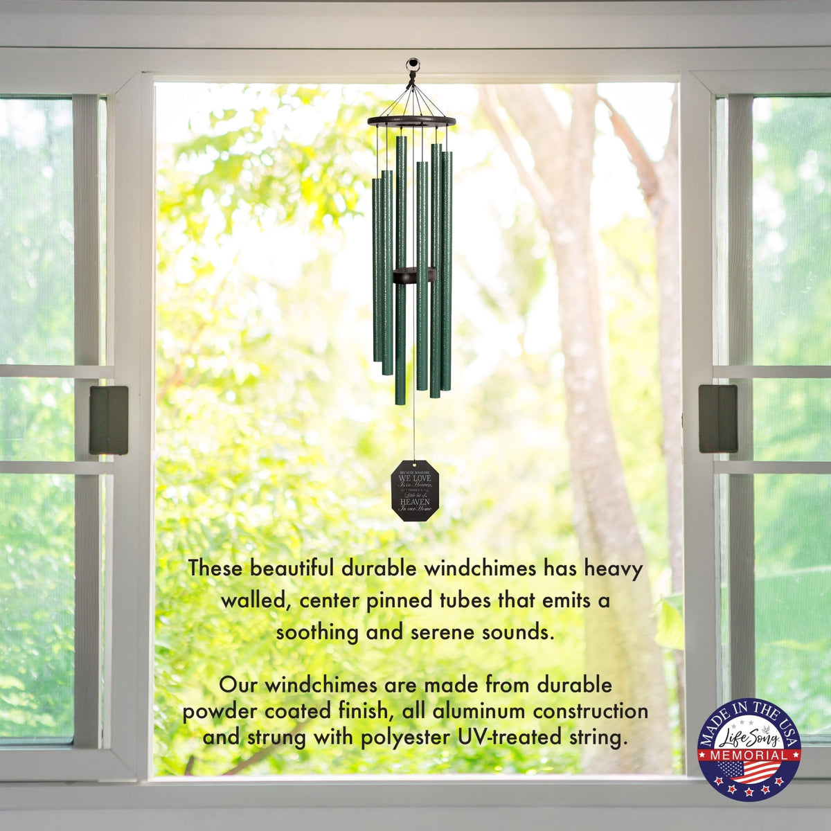 Memorial Sympathy Wind Chimes| Tranquil Rain 41" | Family Home Decor - LifeSong Milestones