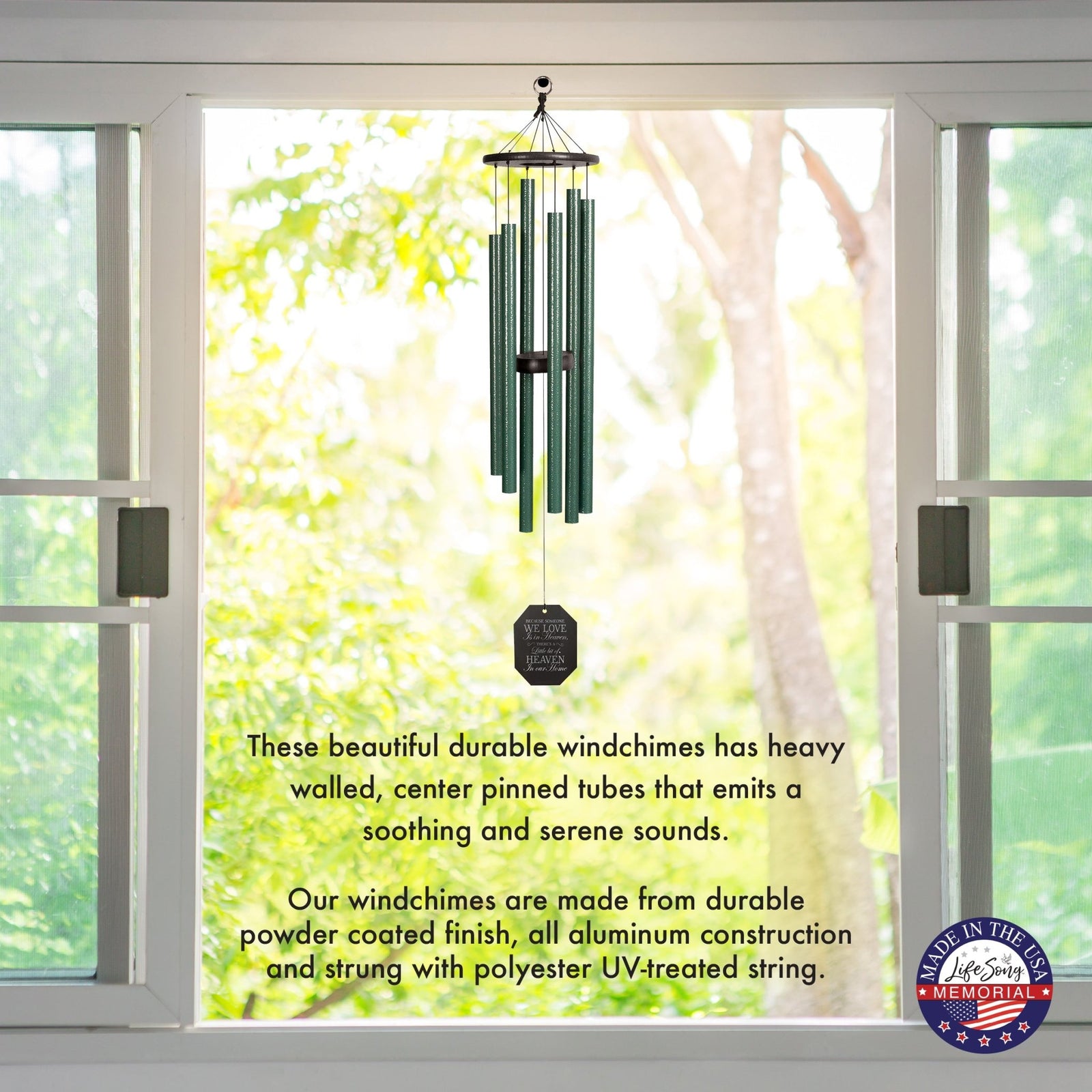 Memorial Sympathy Wind Chimes| Tranquil Rain 41" | Family Home Decor - LifeSong Milestones