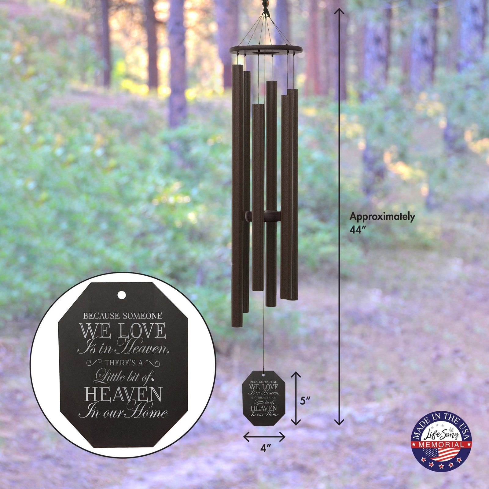 Memorial Sympathy Wind Chimes| Victory Bells Of Jericho 44" | Family Home Decor - LifeSong Milestones