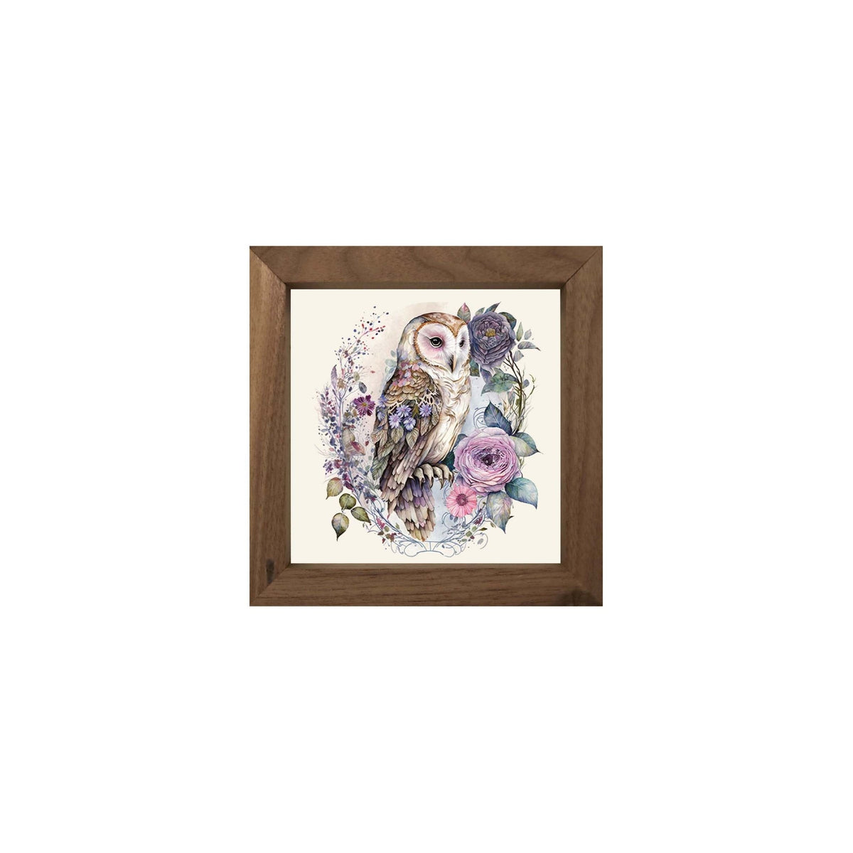 Owl Collection: 7x7 Wooden Wall Art Sign Framed Shadow Box| Large Owl - LifeSong Milestones