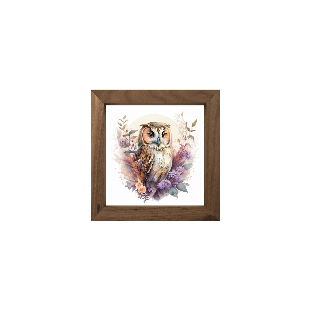 Owl Collection: 7x7 Wooden Wall Art Sign Framed Shadow Box| Large Owl - LifeSong Milestones