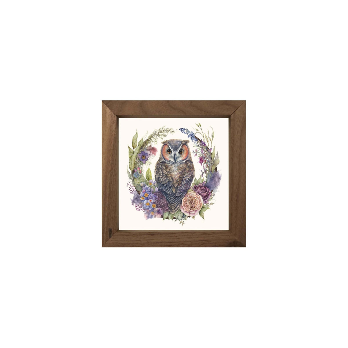 Owl Collection: 7x7 Wooden Wall Art Sign Framed Shadow Box| Large Owl - LifeSong Milestones