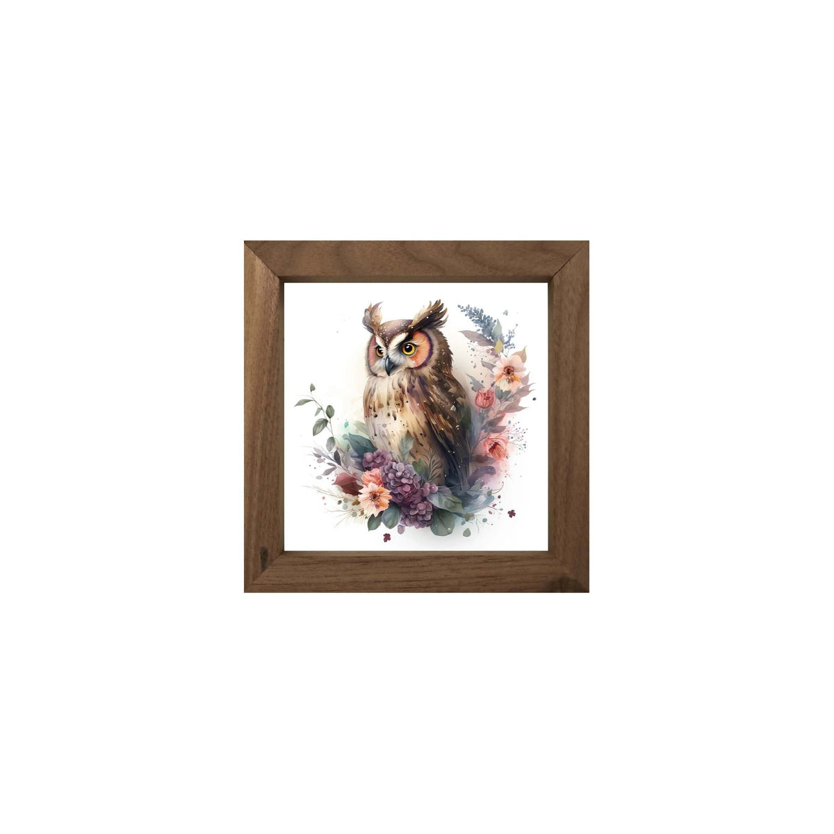Owl Collection: 7x7 Wooden Wall Art Sign Framed Shadow Box| Large Owl2 - LifeSong Milestones