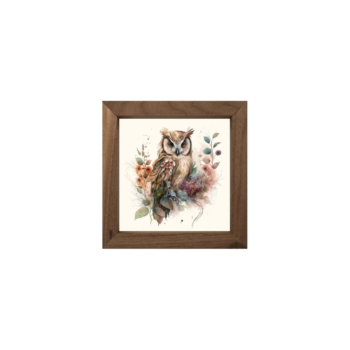 Owl Collection: 7x7 Wooden Wall Art Sign Framed Shadow Box| Large Owl2 - LifeSong Milestones