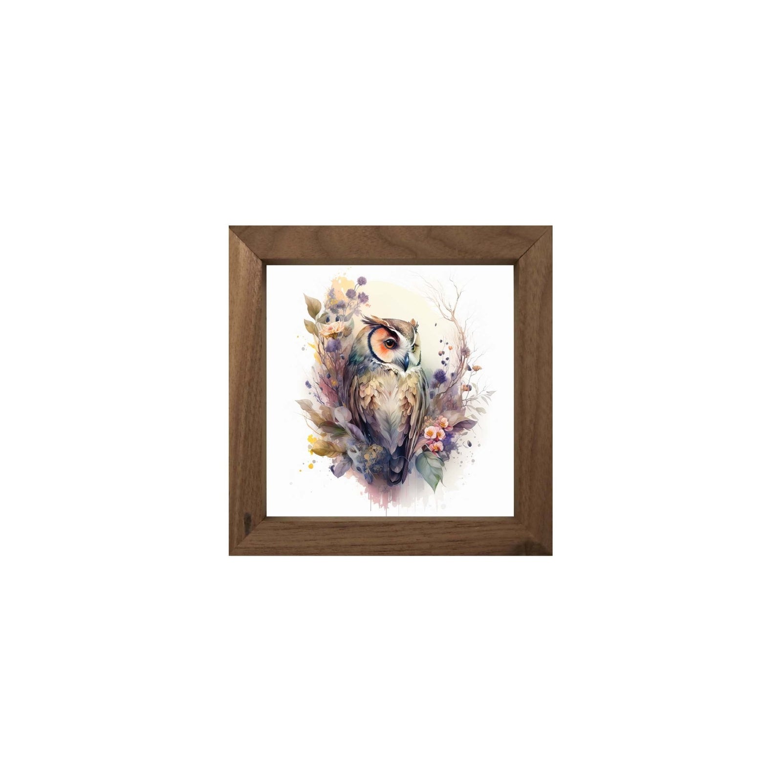 Owl Collection: 7x7 Wooden Wall Art Sign Framed Shadow Box| Large Owl2 - LifeSong Milestones