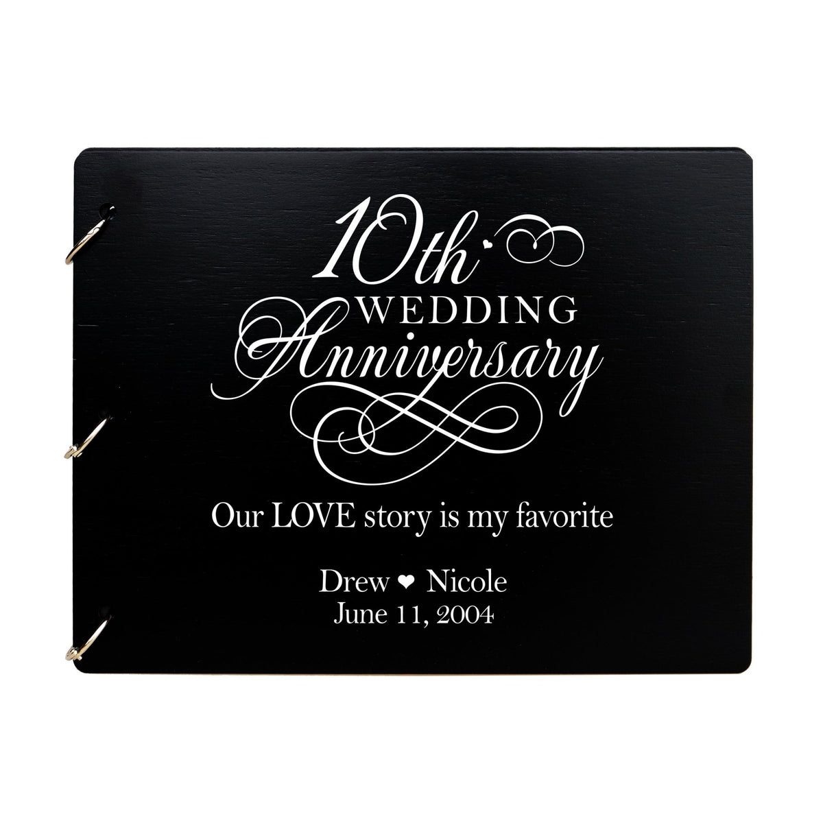 Personalized 10th Wedding Anniversary Guestbook - LifeSong Milestones
