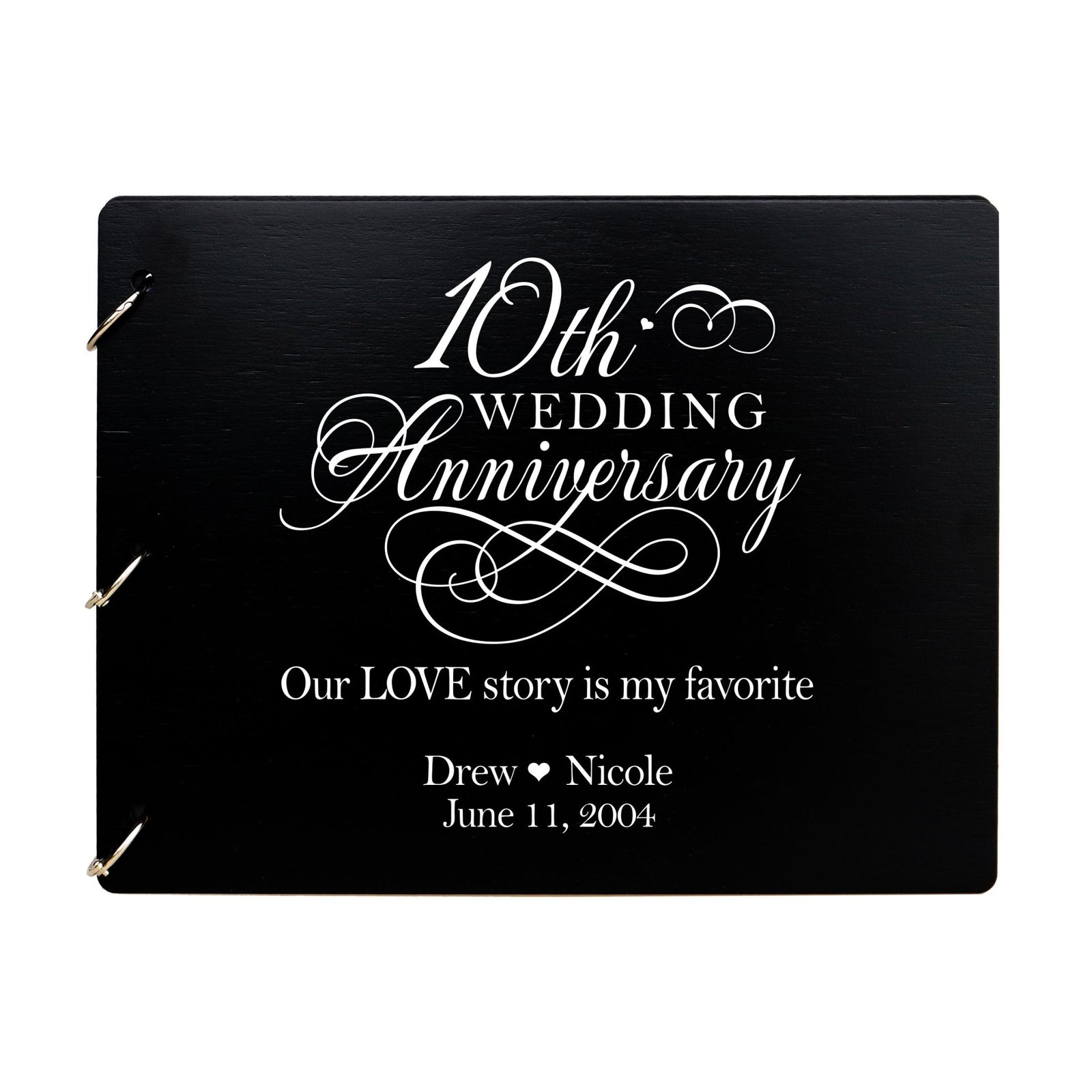 Personalized 10th Wedding Anniversary Guestbook - LifeSong Milestones