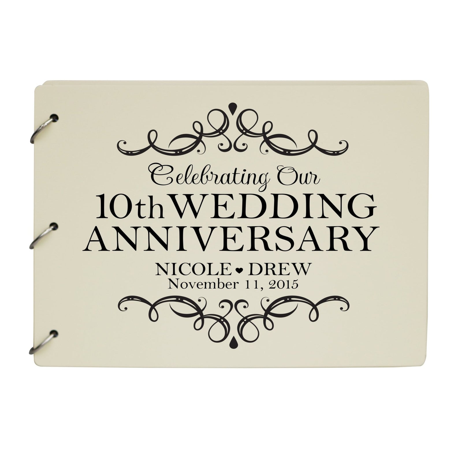 Personalized 10th Wedding Anniversary Guestbook - LifeSong Milestones