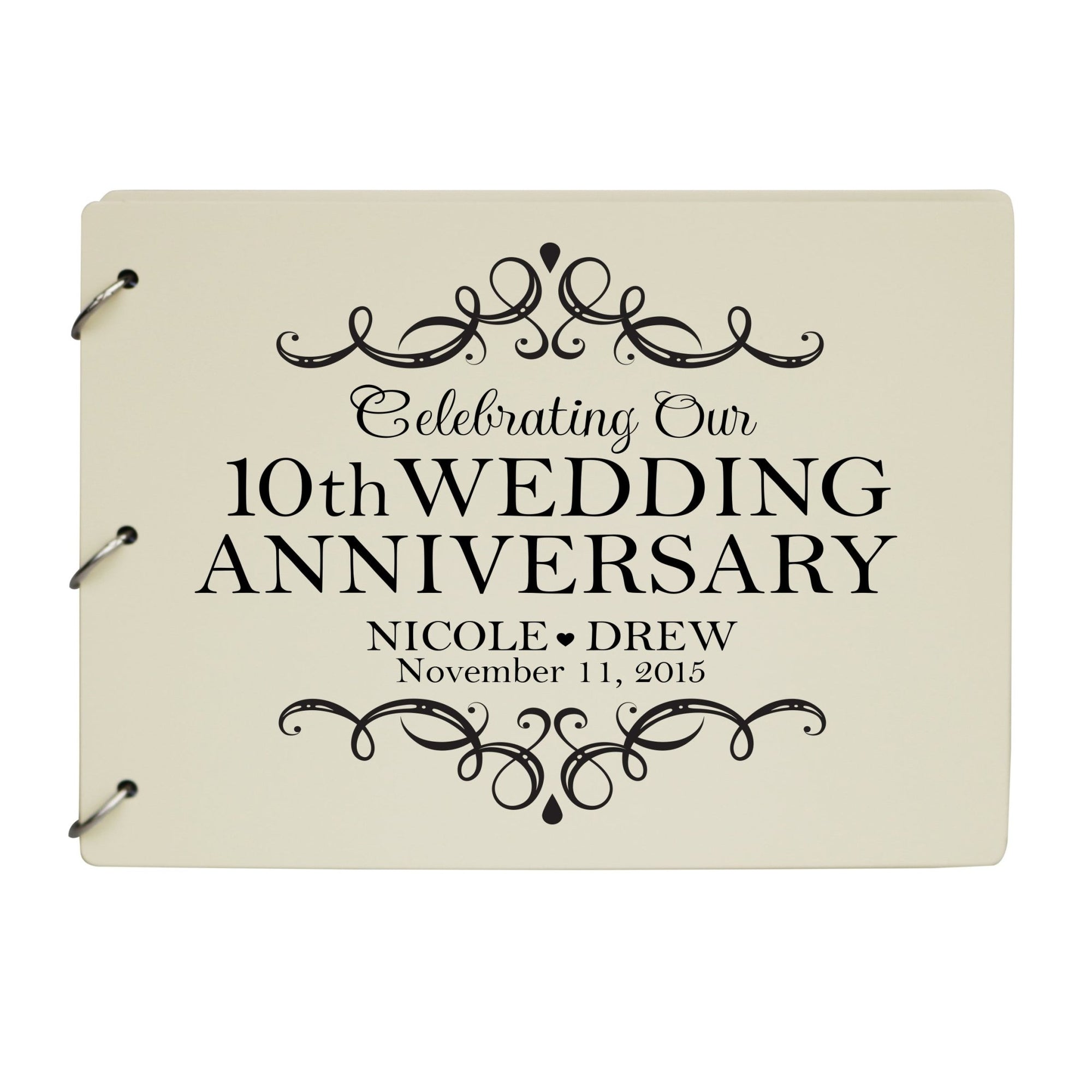 Personalized 10th Wedding Anniversary Guestbook - LifeSong Milestones