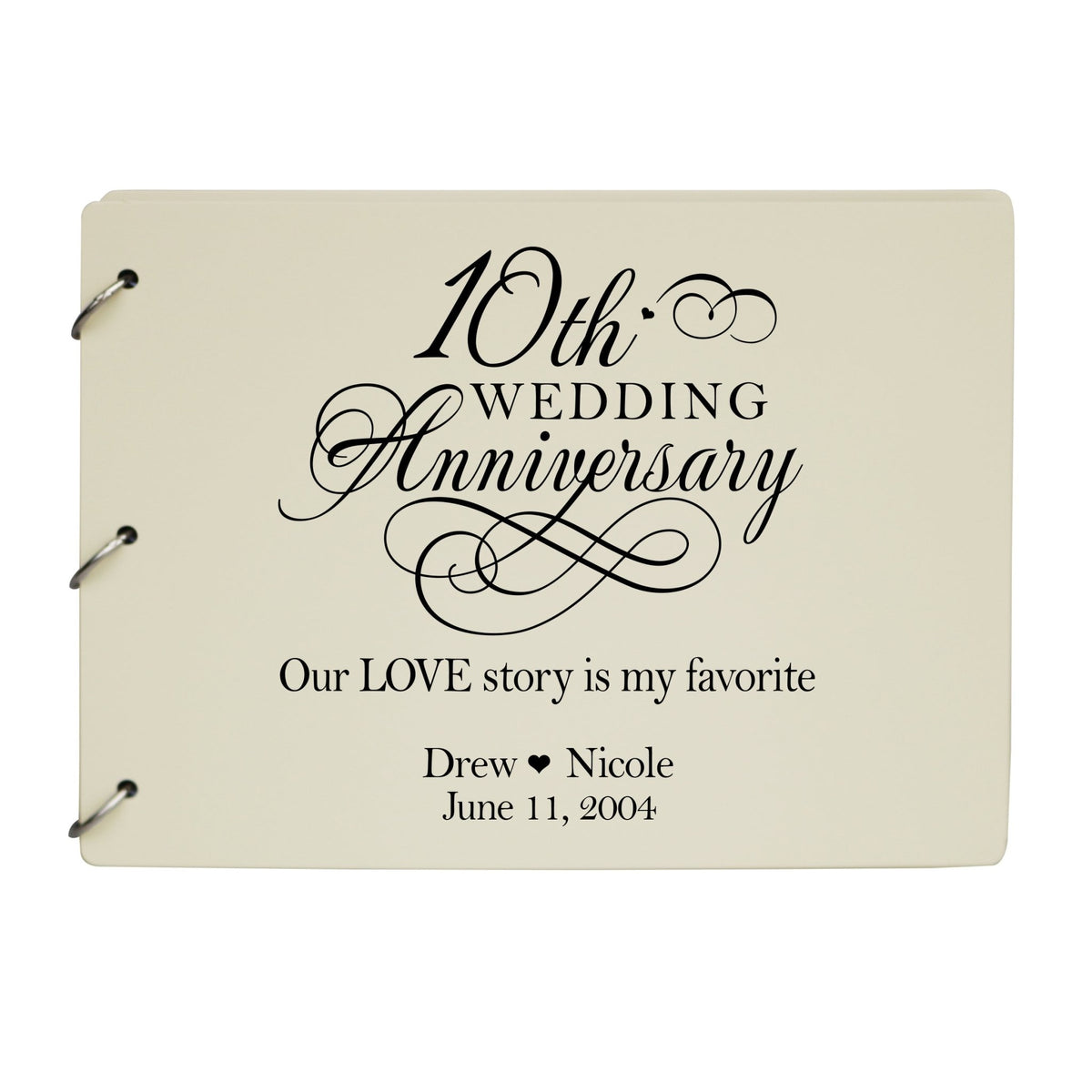 Personalized 10th Wedding Anniversary Guestbook - LifeSong Milestones