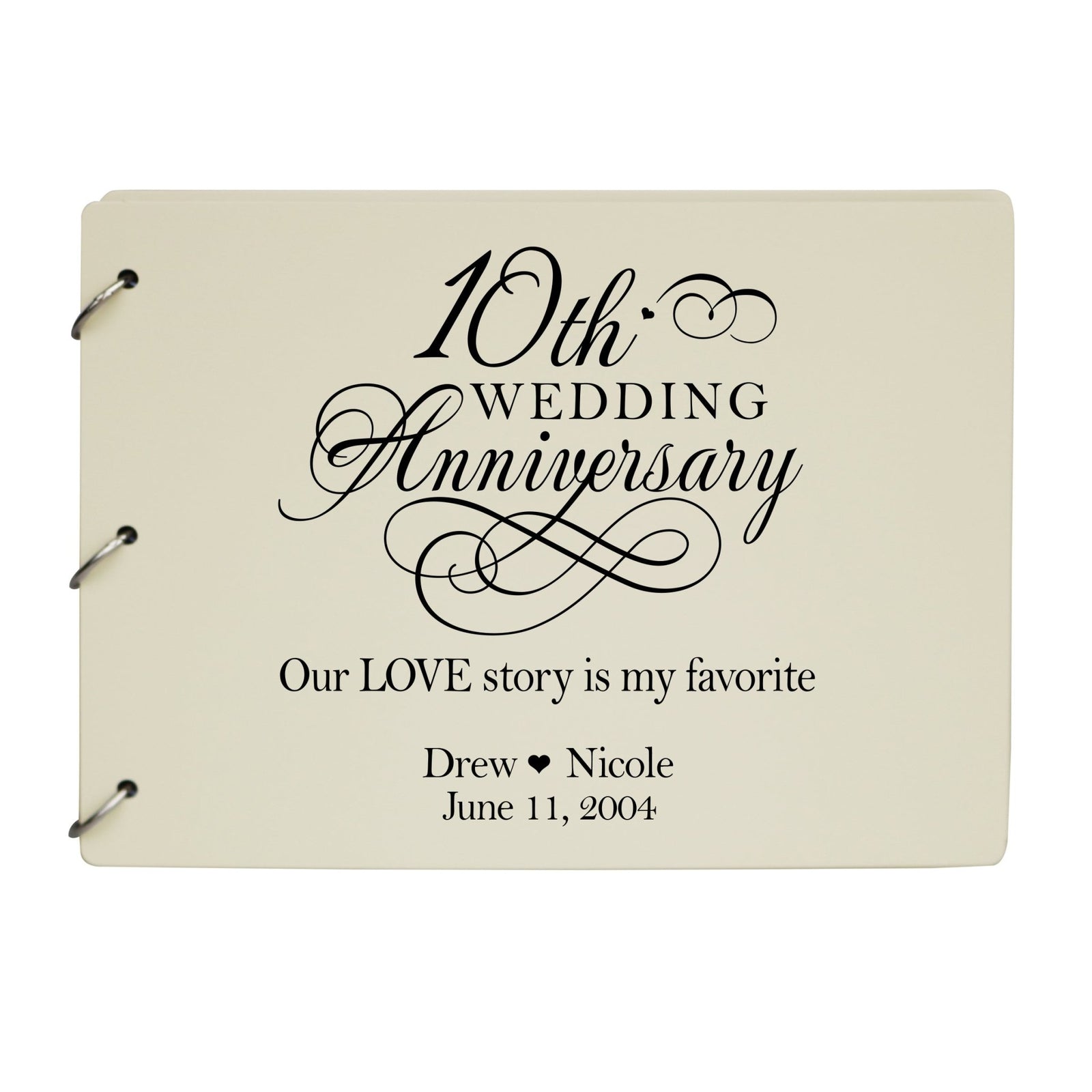 Personalized 10th Wedding Anniversary Guestbook - LifeSong Milestones