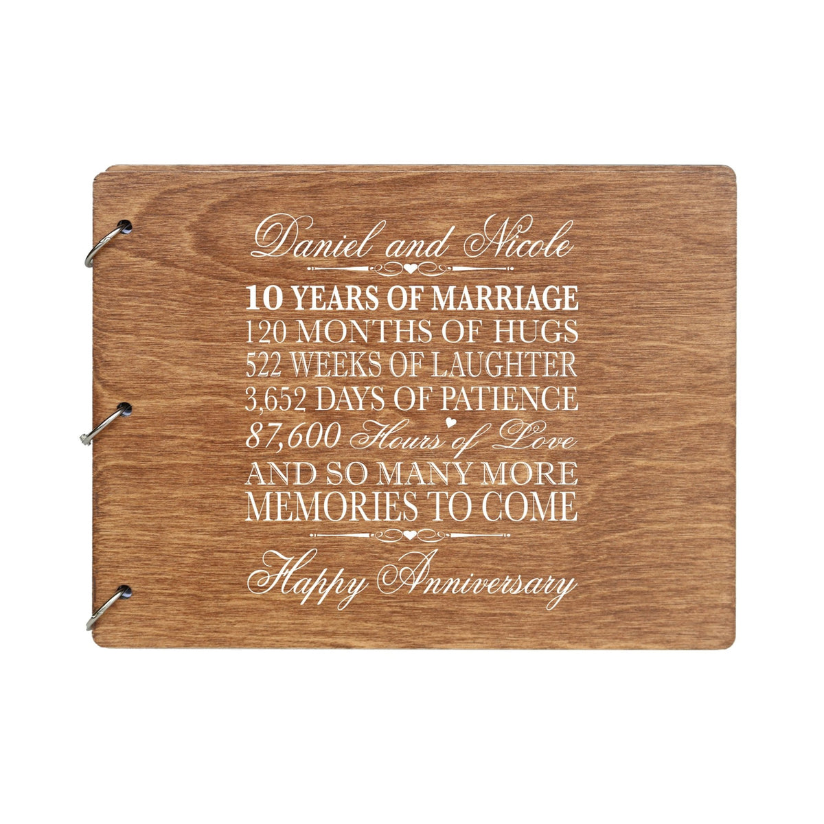 Personalized 10th Wedding Anniversary Guestbook - LifeSong Milestones