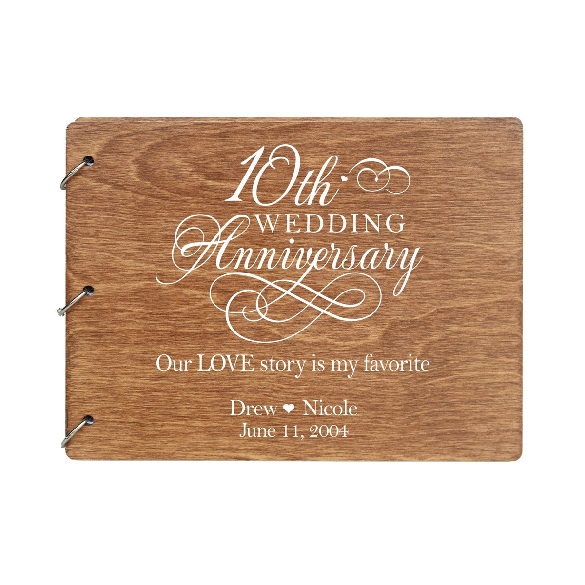Personalized 10th Wedding Anniversary Guestbook - LifeSong Milestones