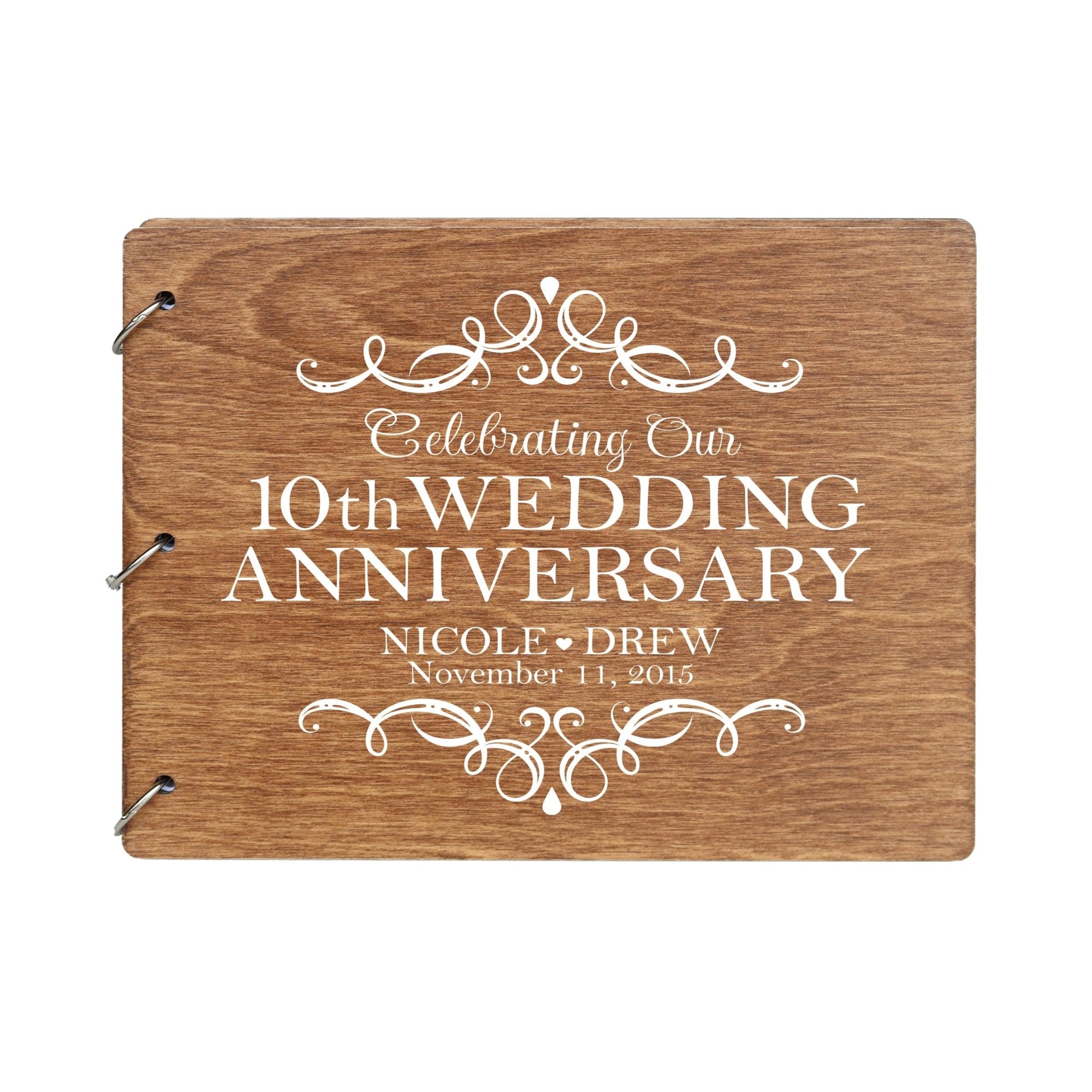 Personalized 10th Wedding Anniversary Guestbook - LifeSong Milestones