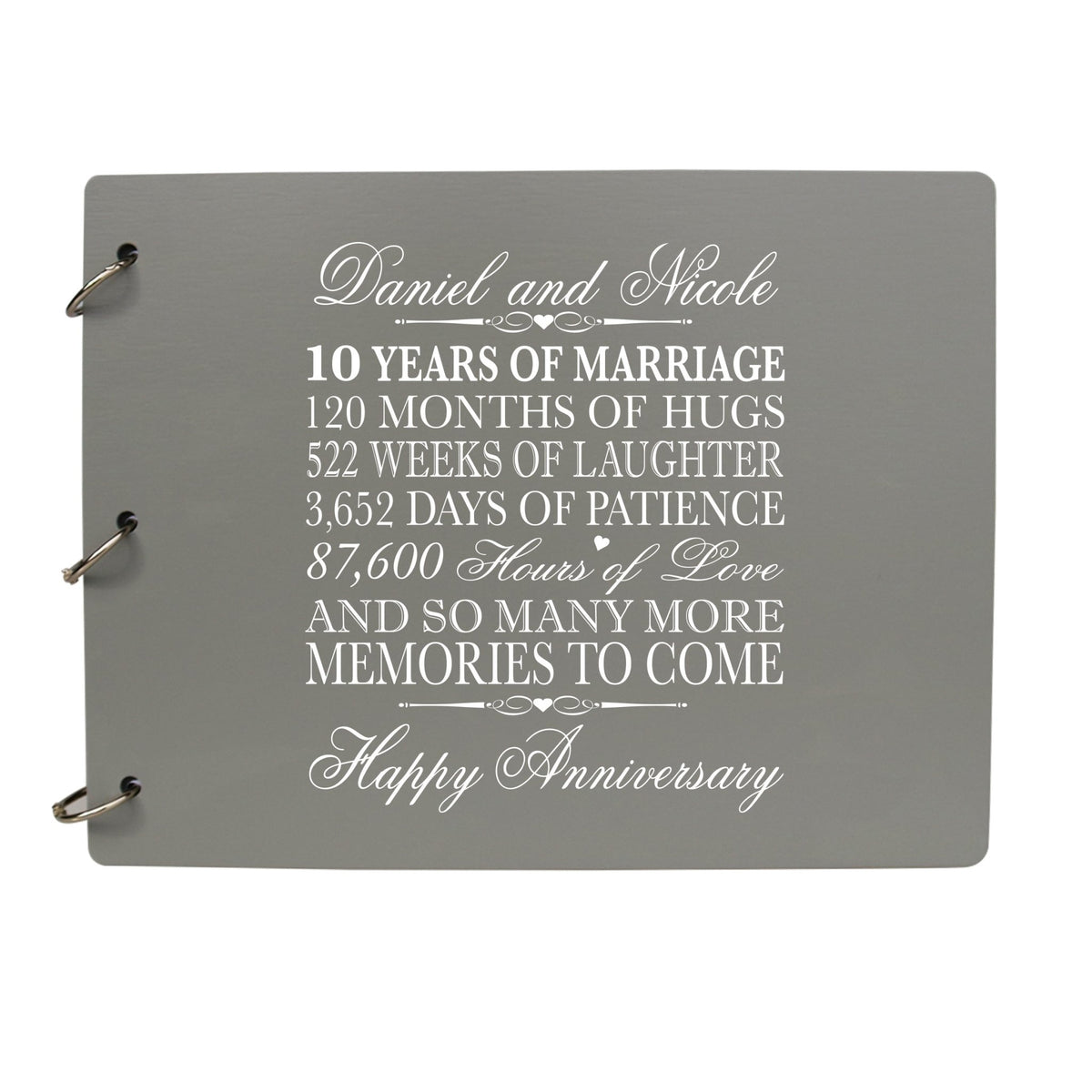 Personalized 10th Wedding Anniversary Guestbook - LifeSong Milestones