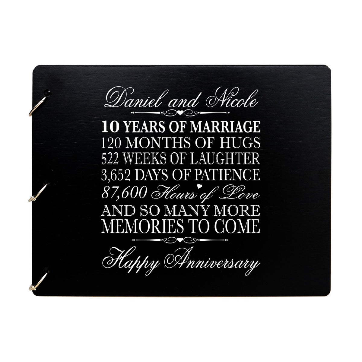 Personalized 10th Wedding Anniversary Guestbook - LifeSong Milestones