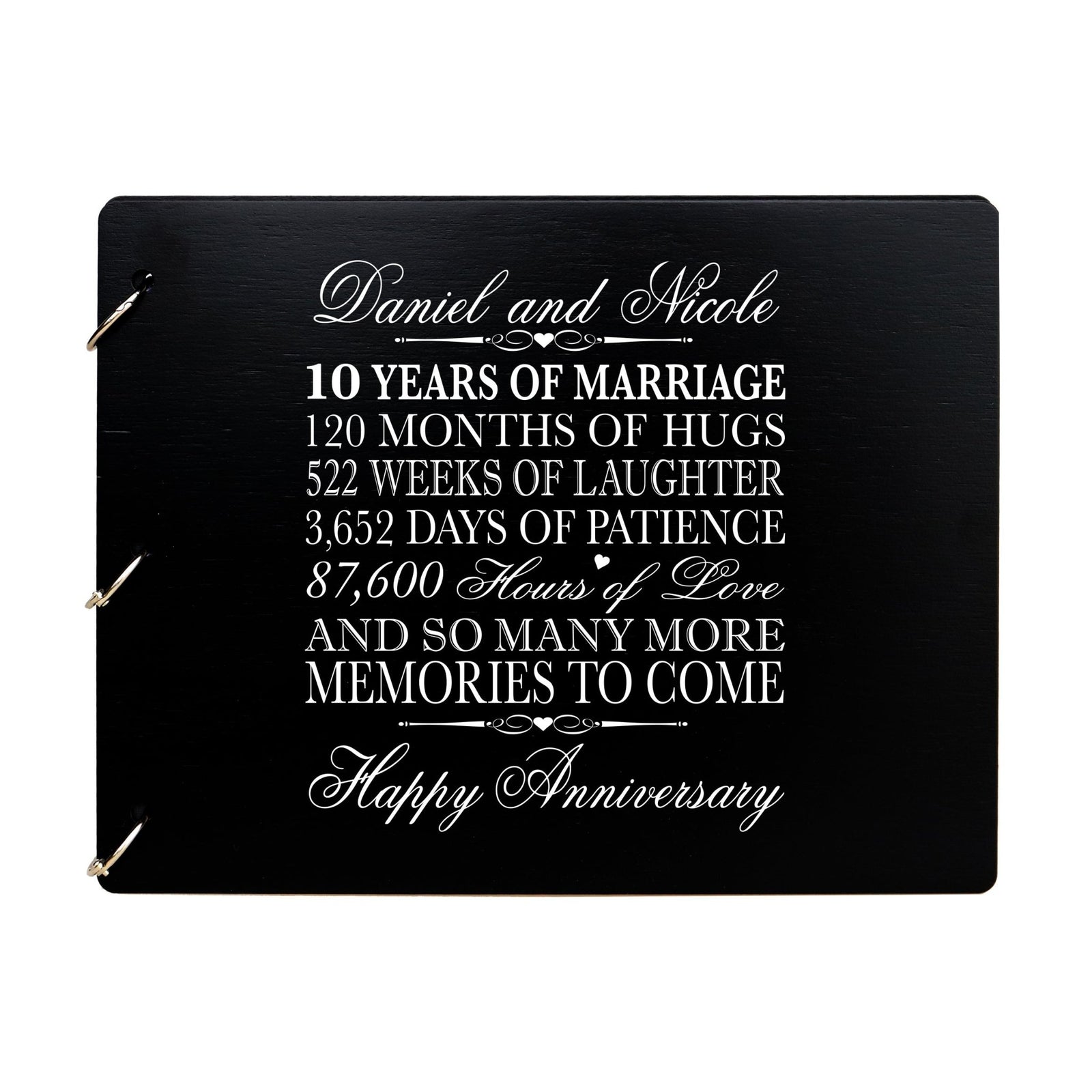 Personalized 10th Wedding Anniversary Guestbook - LifeSong Milestones