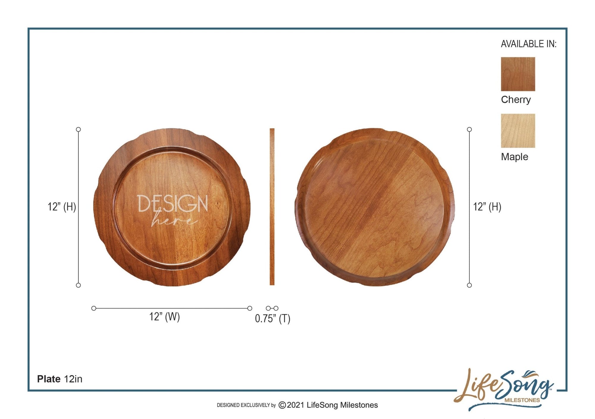 Personalized 15th Anniversary Maple Cake Stands - LifeSong Milestones