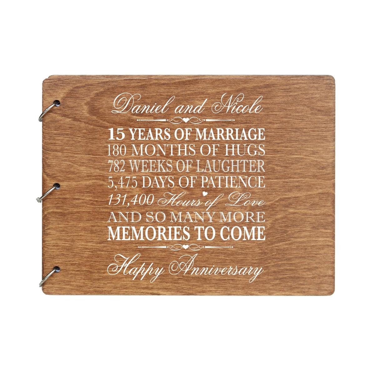Personalized 15th Wedding Anniversary Guestbook - LifeSong Milestones