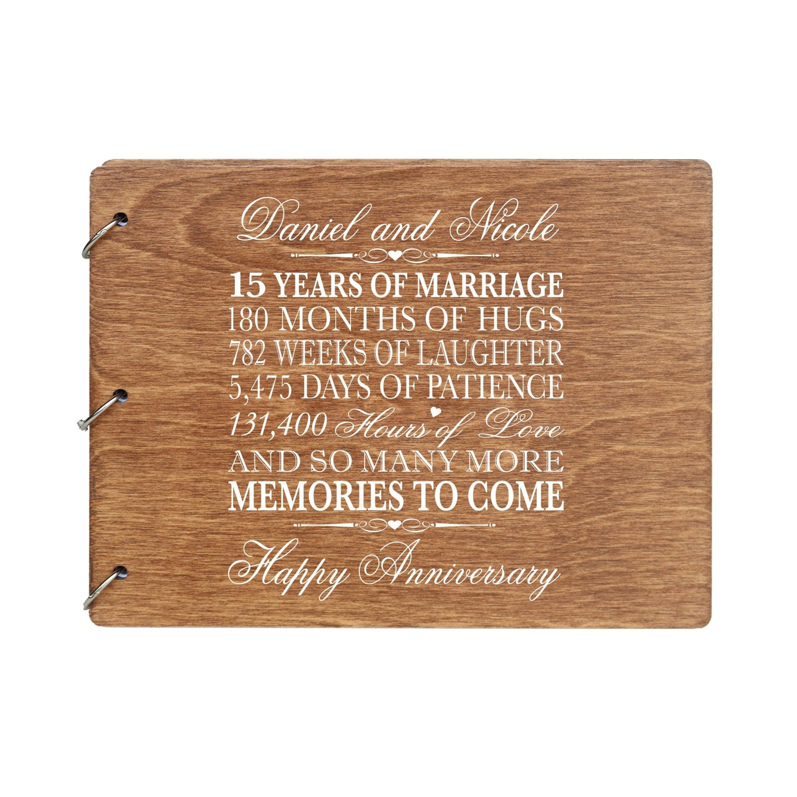 Personalized 15th Wedding Anniversary Guestbook - LifeSong Milestones