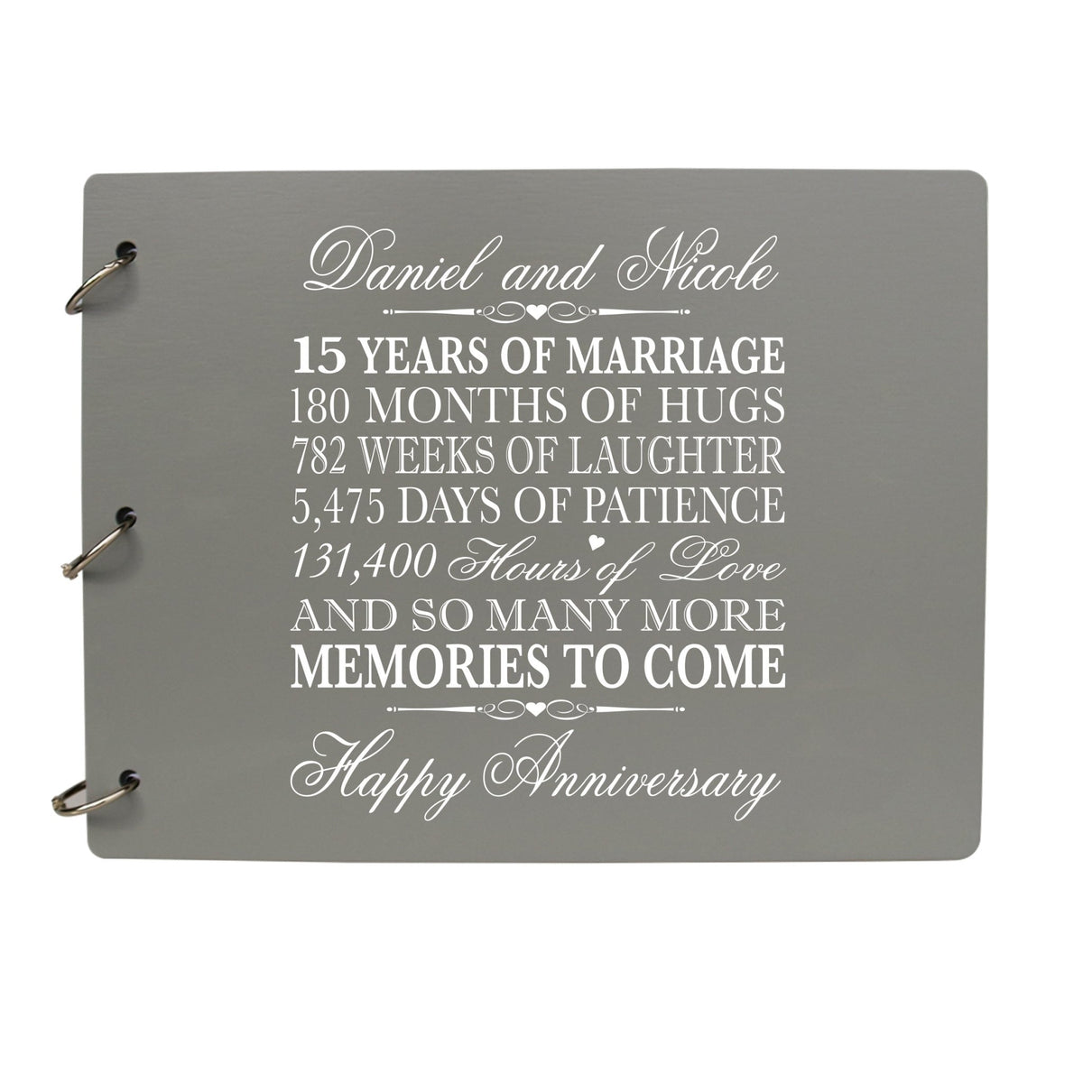 Personalized 15th Wedding Anniversary Guestbook - LifeSong Milestones