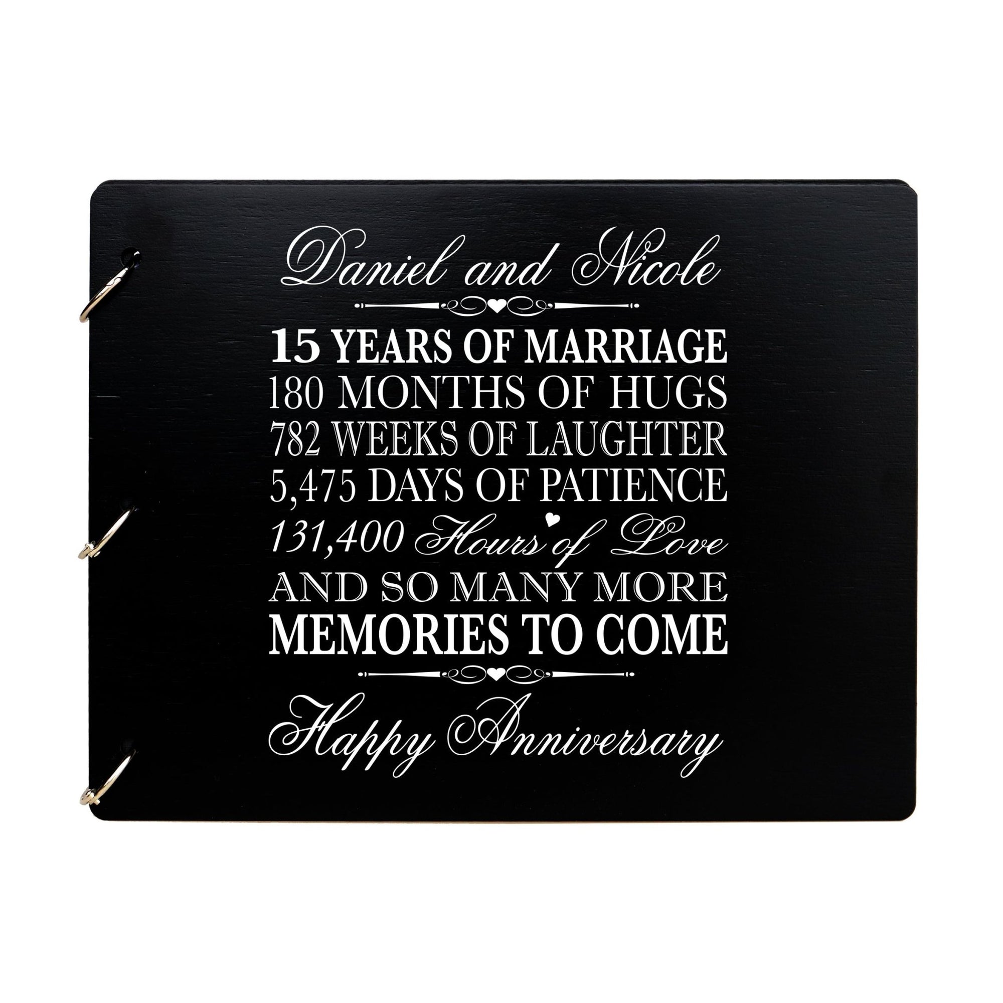 Personalized 15th Wedding Anniversary Guestbook - LifeSong Milestones