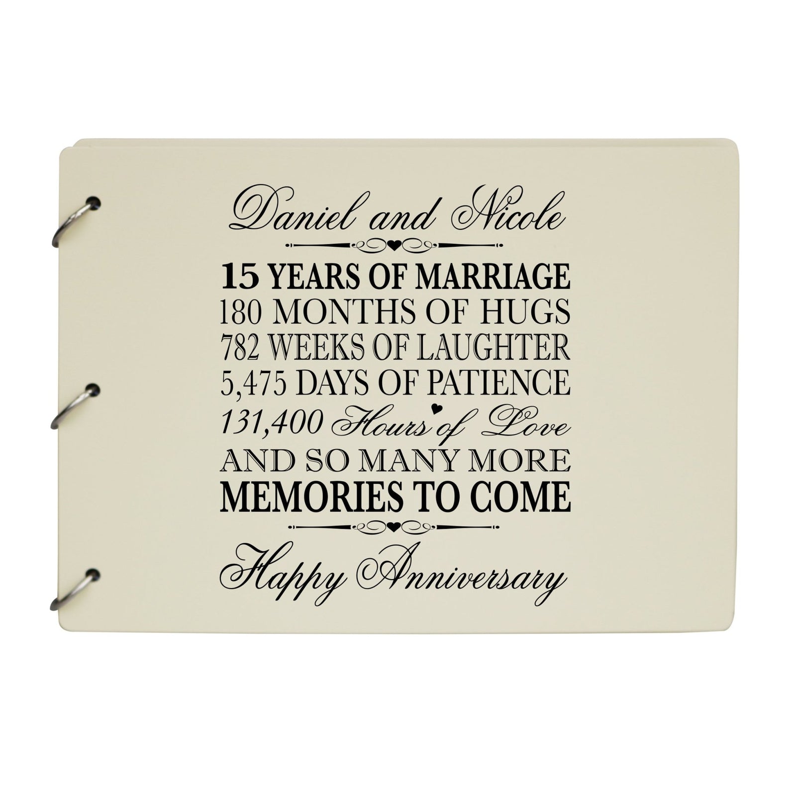 Personalized 15th Wedding Anniversary Guestbook - LifeSong Milestones