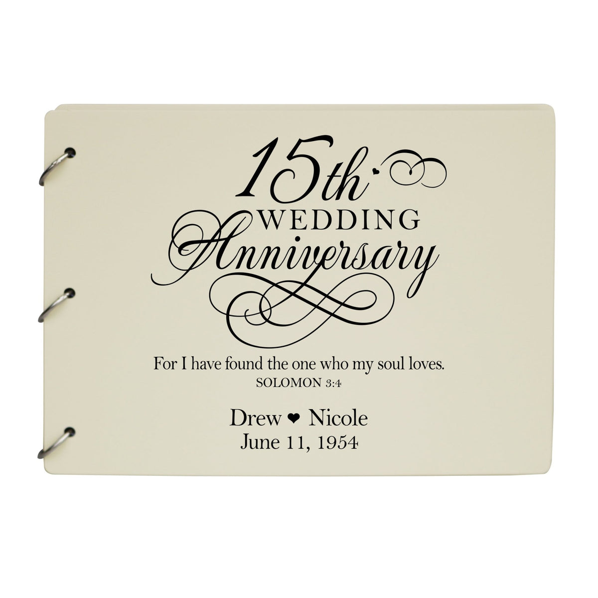 Personalized 15th Wedding Anniversary Guestbook - LifeSong Milestones
