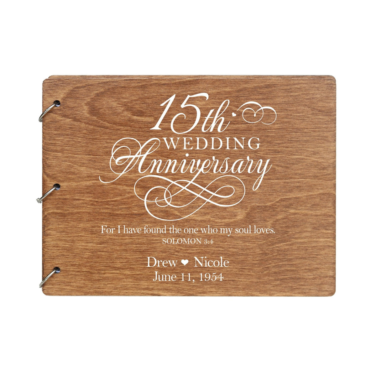 Personalized 15th Wedding Anniversary Guestbook - LifeSong Milestones