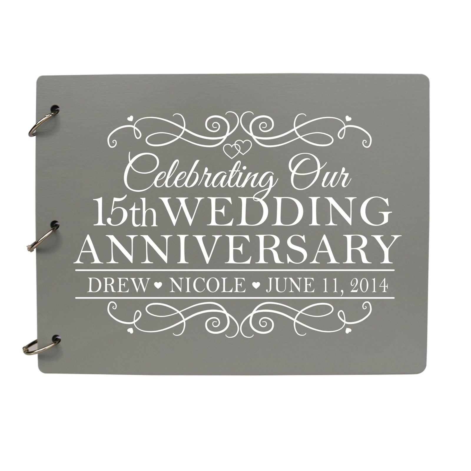Personalized 15th Wedding Anniversary Guestbook - LifeSong Milestones