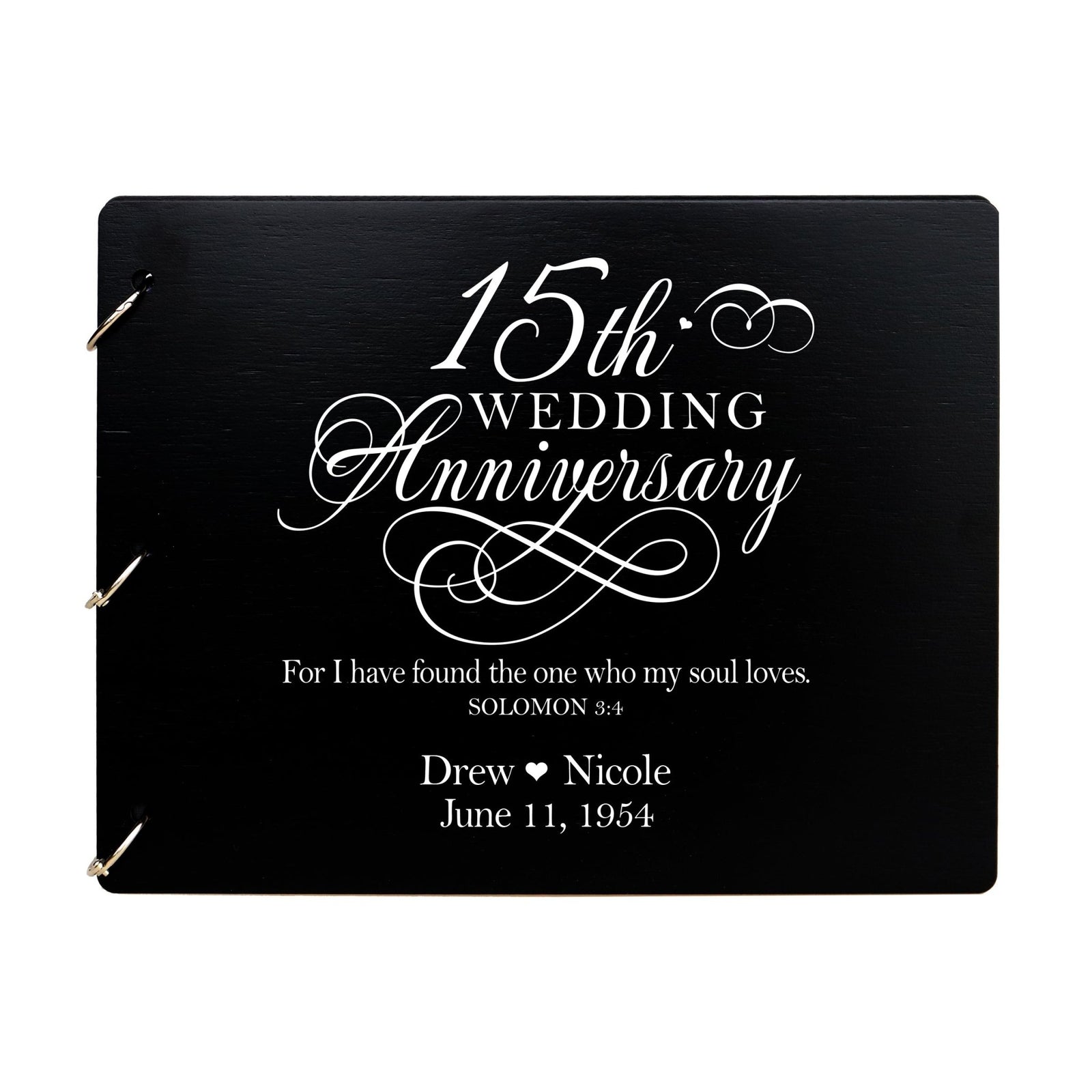 Personalized 15th Wedding Anniversary Guestbook - LifeSong Milestones