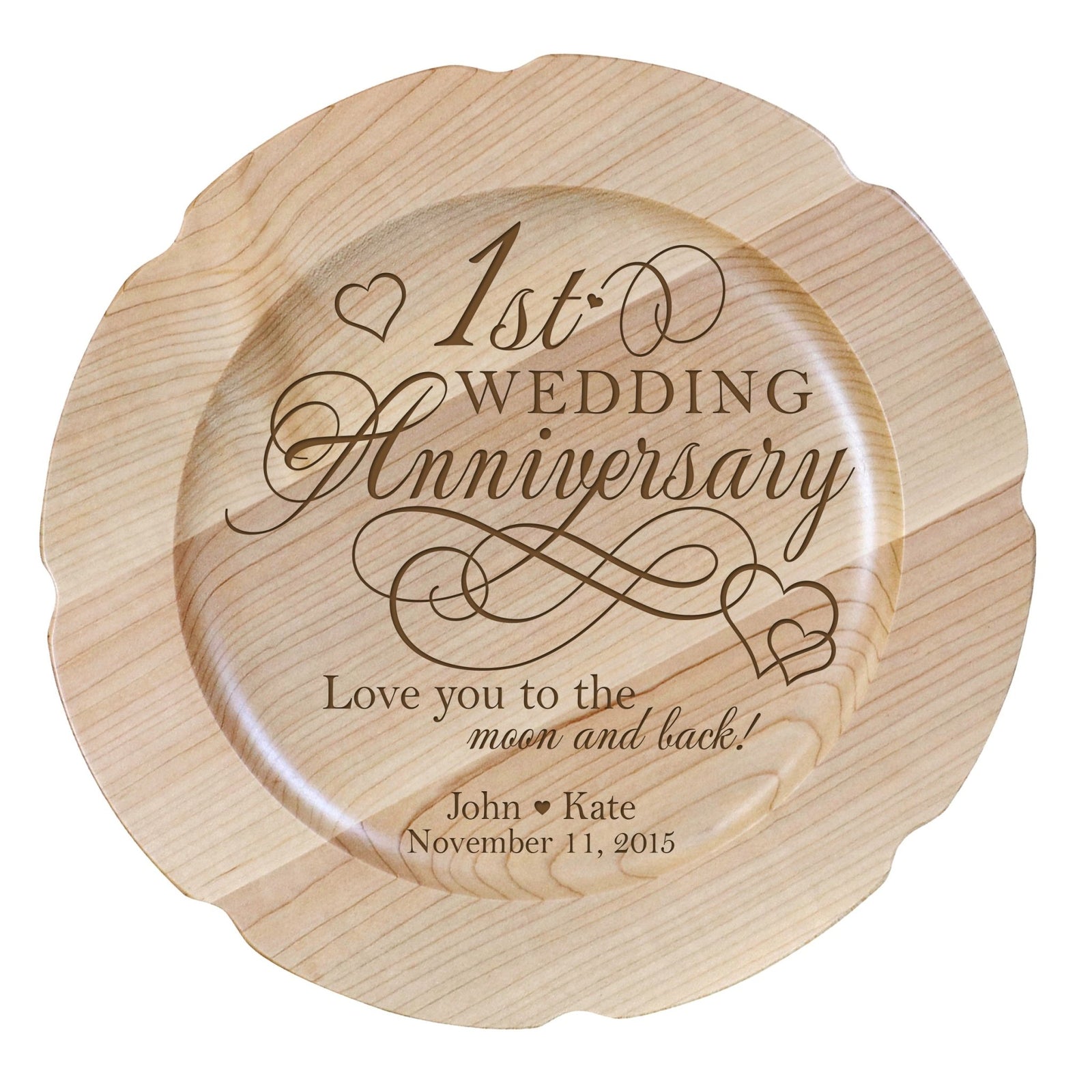 Personalized 1st Wedding Anniversary Decorative Plate - Celebrating - LifeSong Milestones
