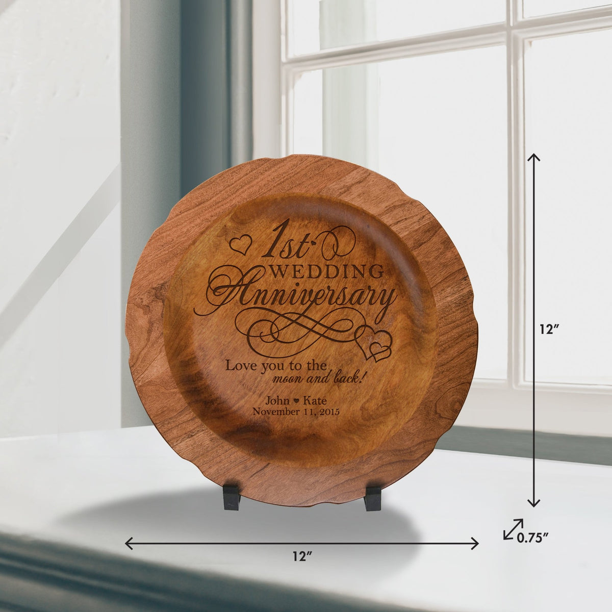 Personalized 1st Wedding Anniversary Decorative Plate - Celebrating - LifeSong Milestones