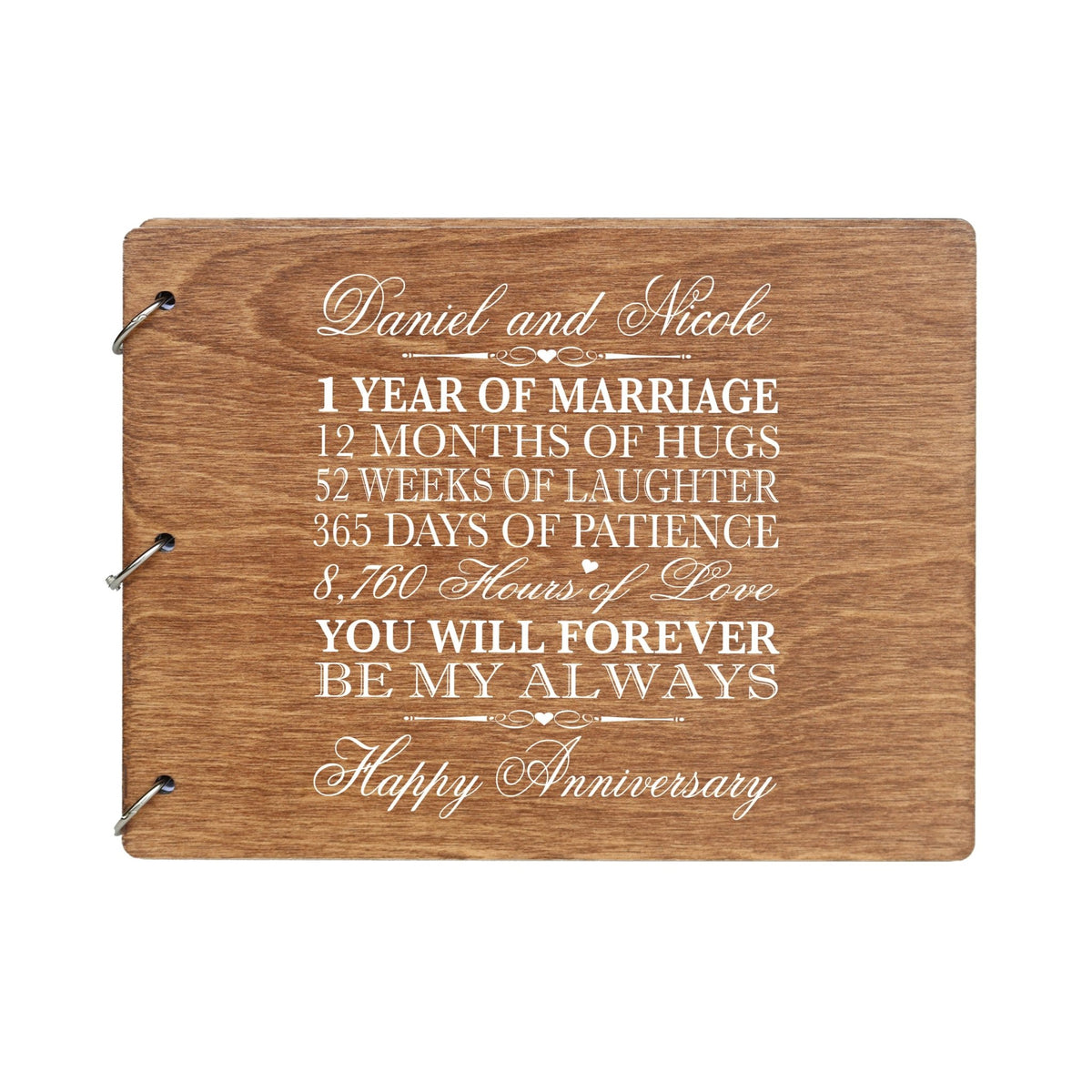 Personalized 1st Wedding Anniversary Guestbook - LifeSong Milestones
