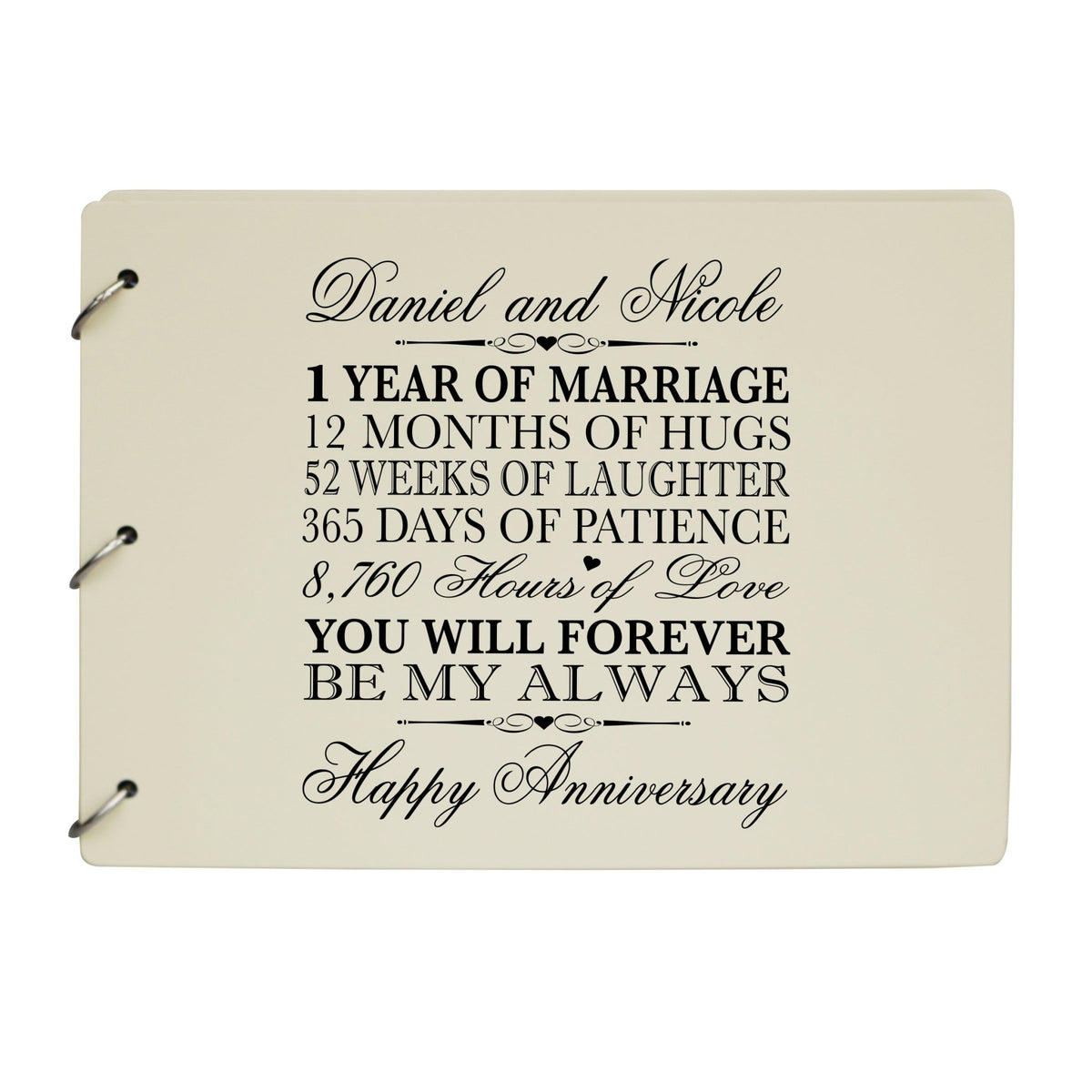 Personalized 1st Wedding Anniversary Guestbook - LifeSong Milestones