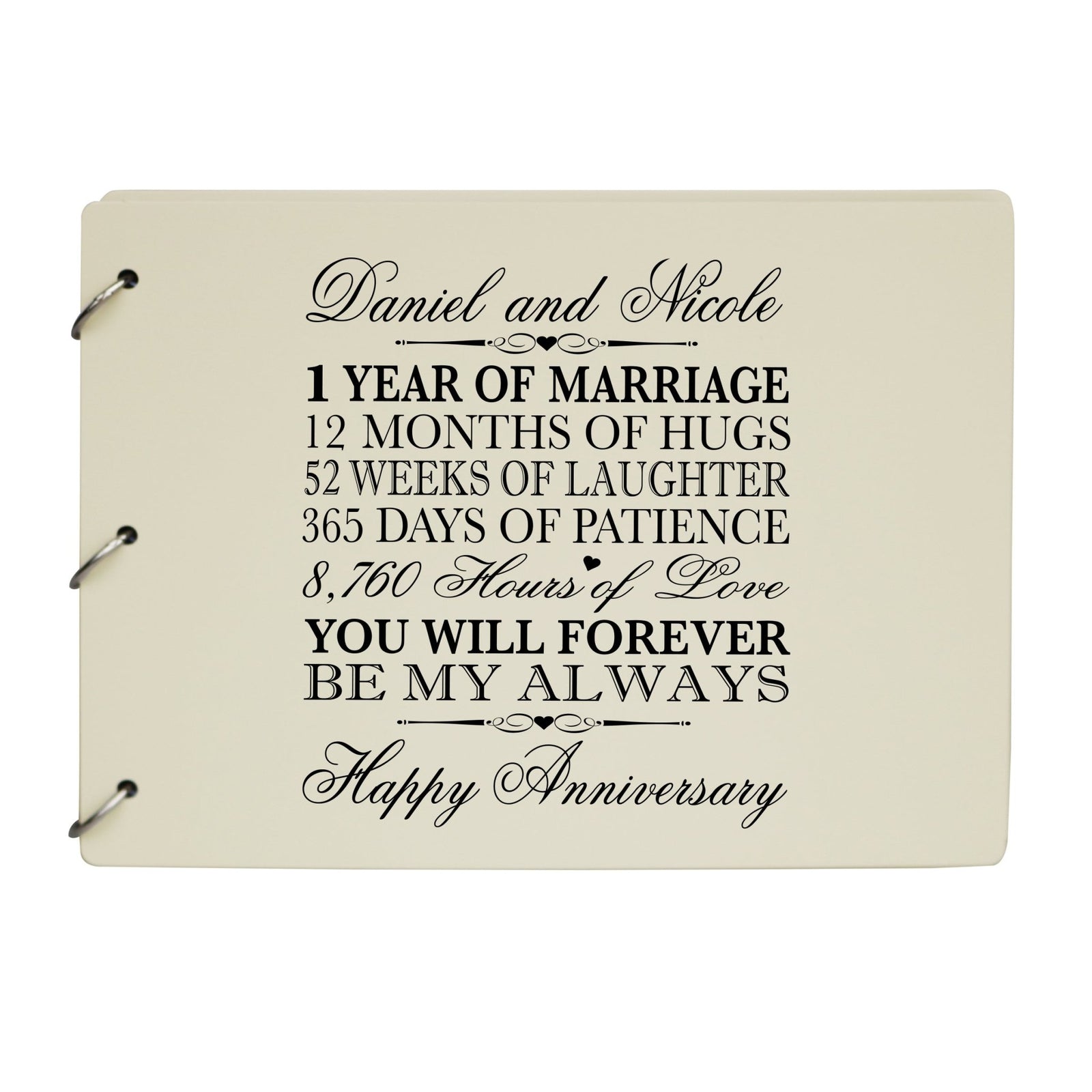 Personalized 1st Wedding Anniversary Guestbook - LifeSong Milestones