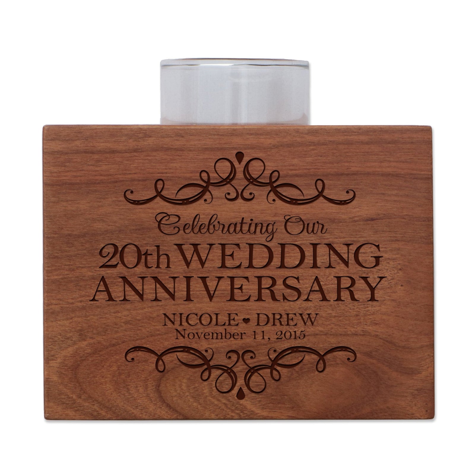 Personalized 20th Anniversary Candle Holder - Celebrating - LifeSong Milestones
