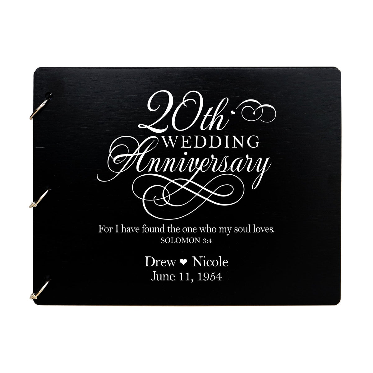 Personalized 20th Wedding Anniversary Guestbook - LifeSong Milestones