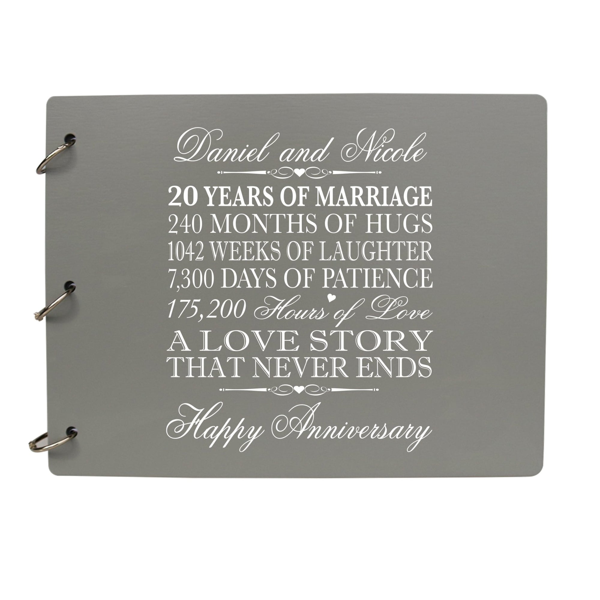 Personalized 20th Wedding Anniversary Guestbook - LifeSong Milestones