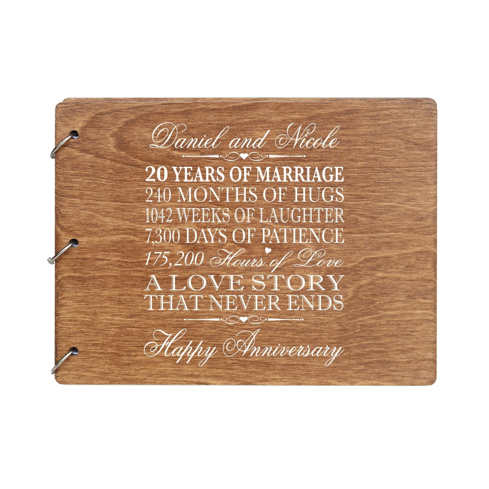 Personalized 20th Wedding Anniversary Guestbook - LifeSong Milestones