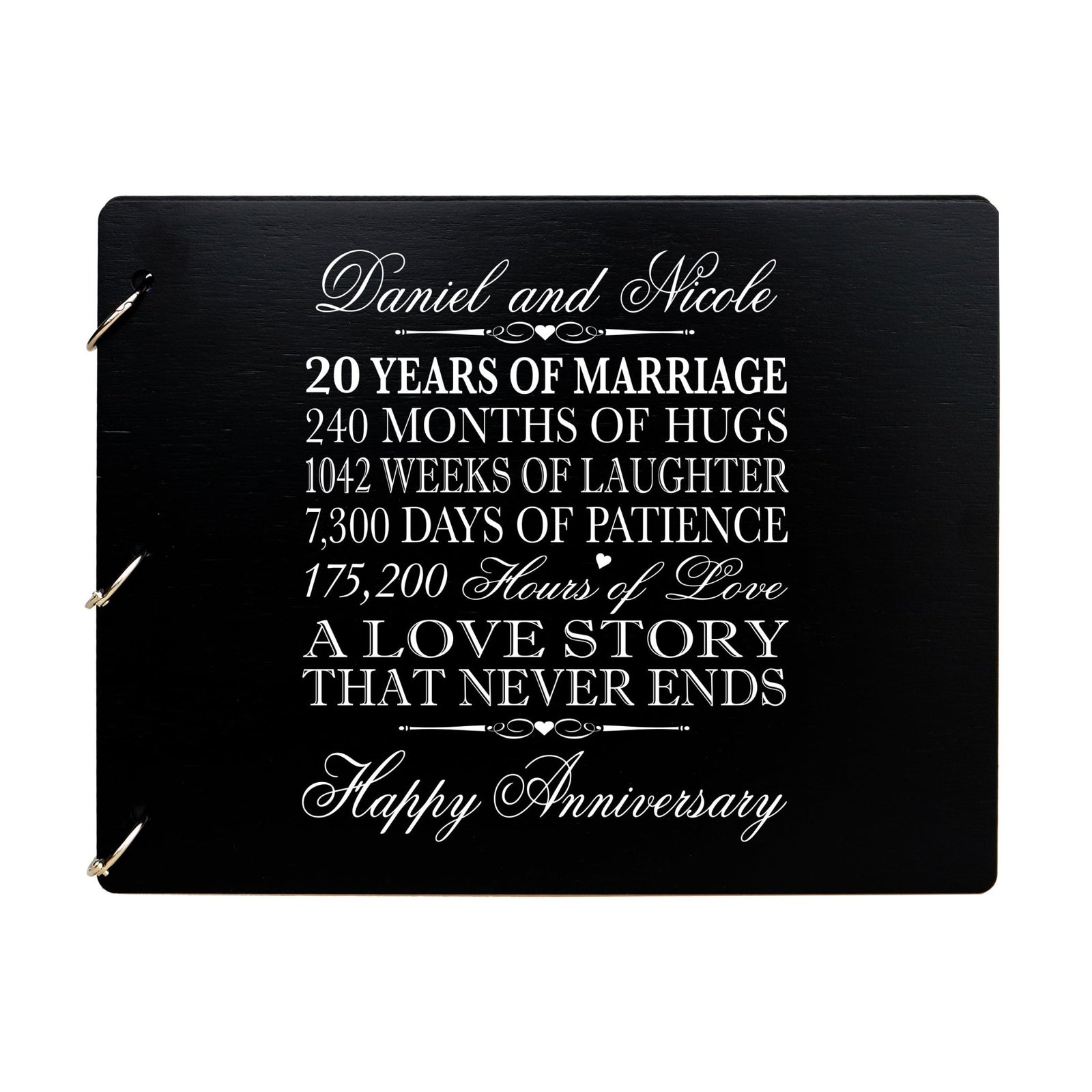 Personalized 20th Wedding Anniversary Guestbook - LifeSong Milestones