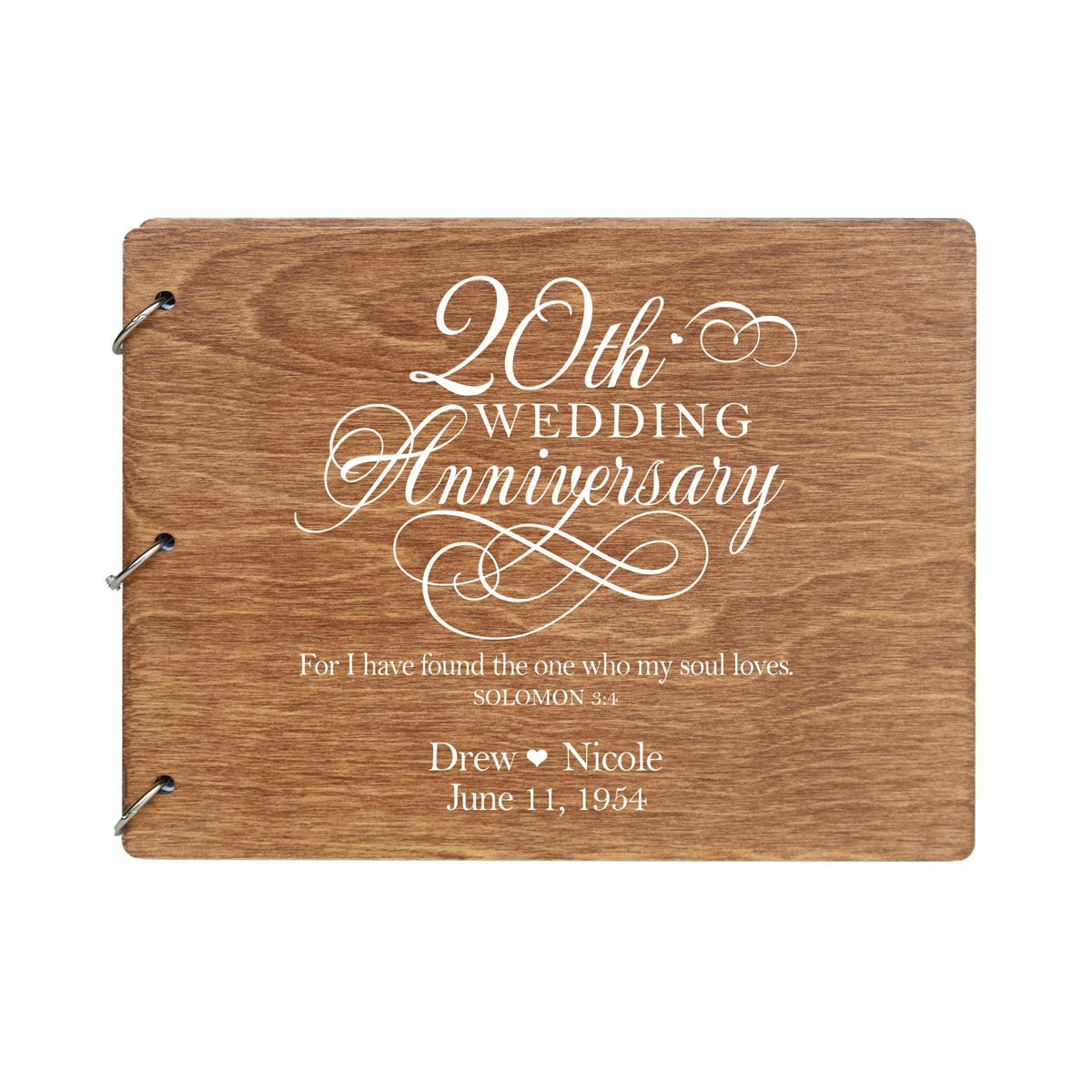Personalized 20th Wedding Anniversary Guestbook - LifeSong Milestones