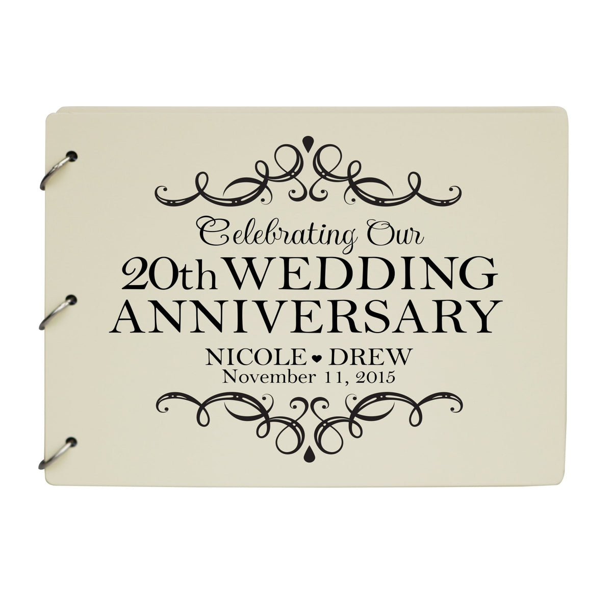 Personalized 20th Wedding Anniversary Guestbook - LifeSong Milestones